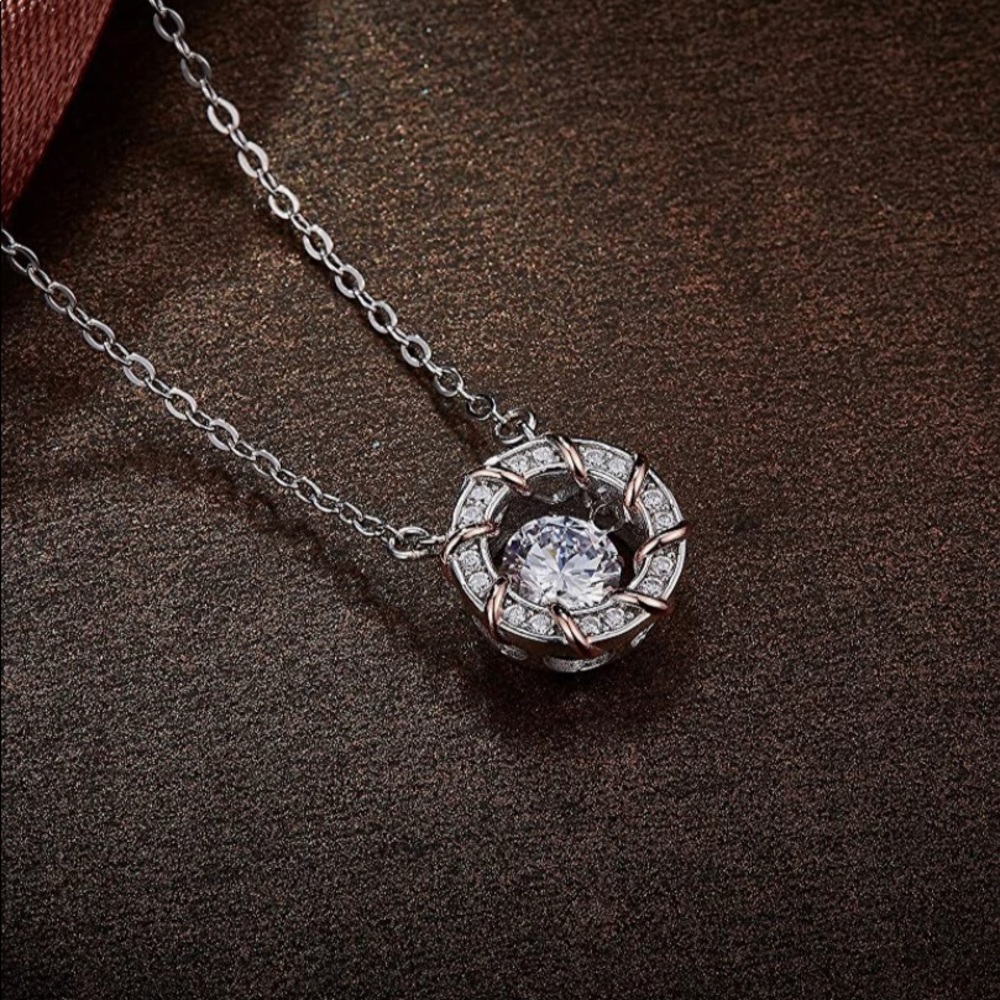 Mesmerizing dancing diamond necklace! Make heads turn w/ this deisgner necklace - Picture 5 of 8